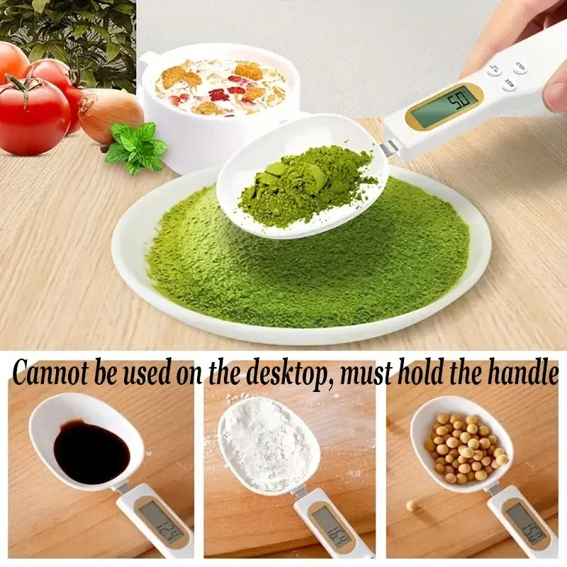 Spoon Scale Rice Digital Mini Spoon LCD Kitchen Scale - 0.1-500G High Precision, 2 Deta ...